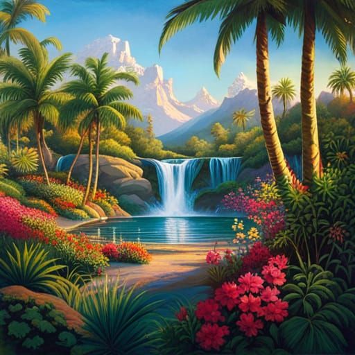 A Tropical Oasis in a Desert Motel Scene