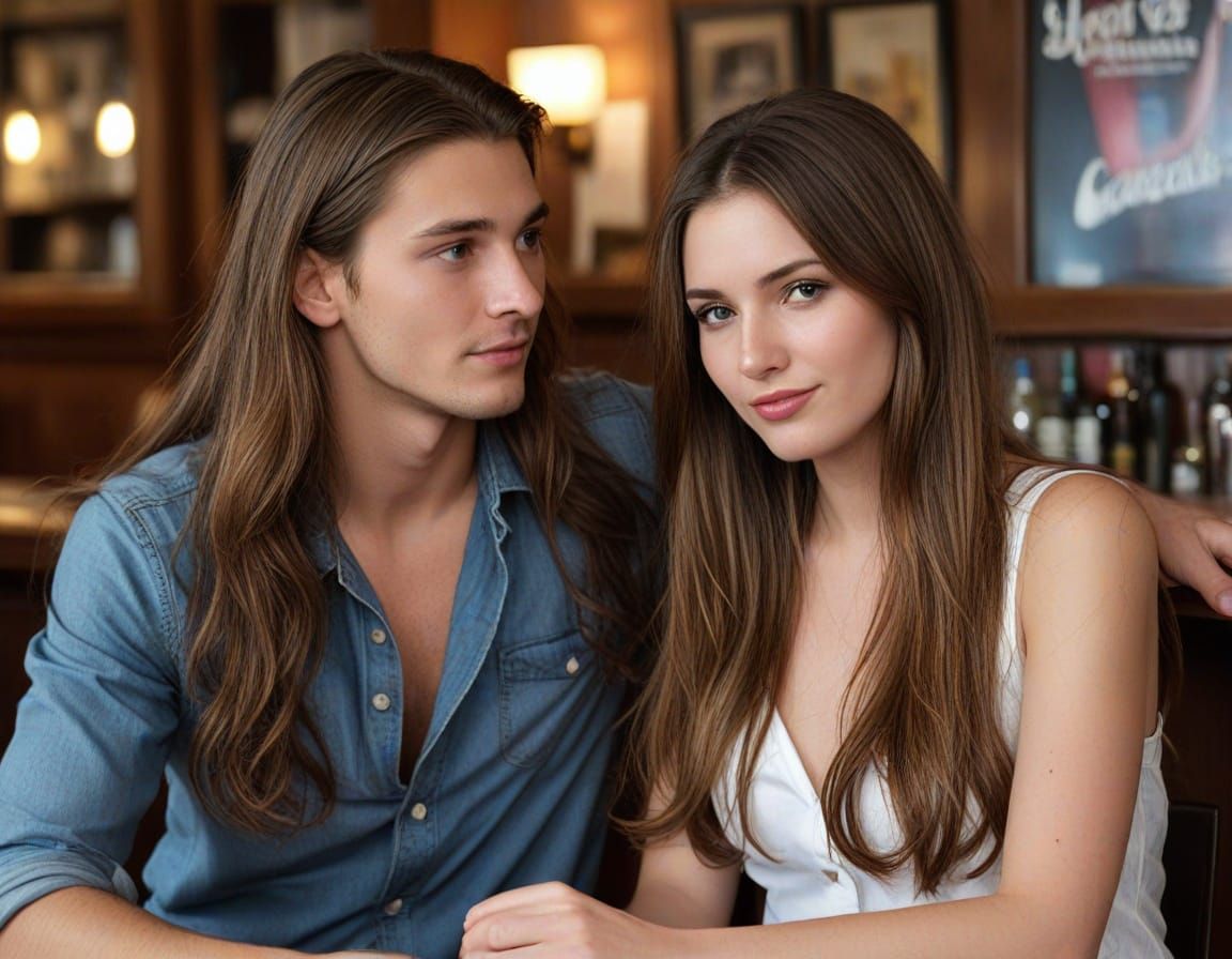 Seductive Housewife at Pub, AI Generated Image