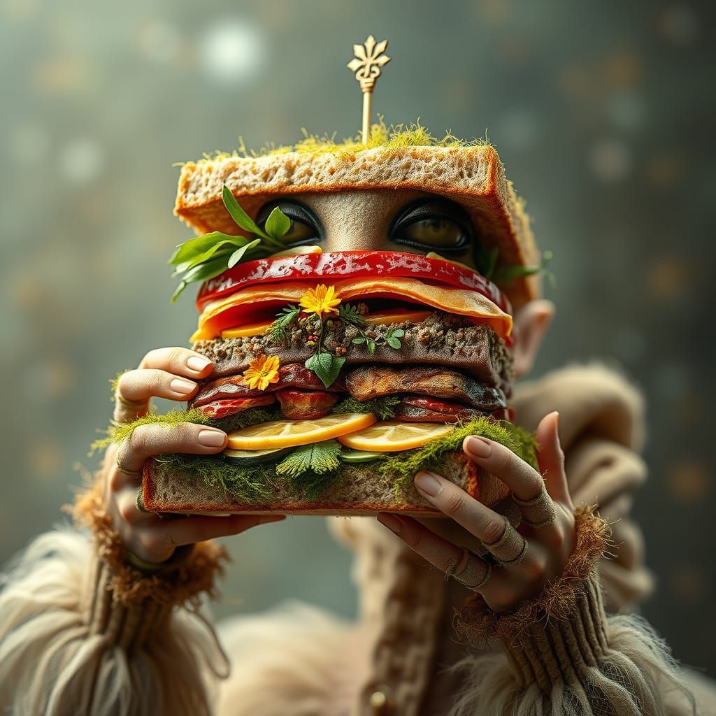 Fantasy Sandwich With Seasonal Layers in Acrylic