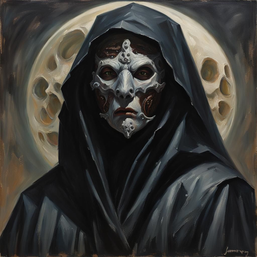 Moon Priestess in Dark Metallic Mask