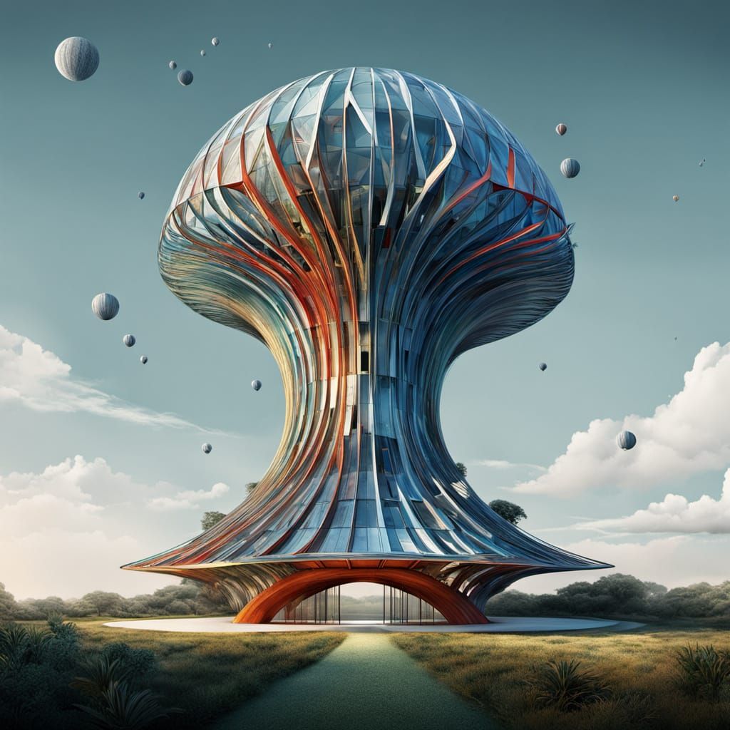 Enchanting Abstract Landscape with Optical Illusions