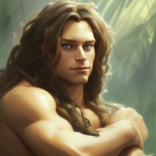 Tarzan Youth in Vibrant, Hyper-Realistic Style