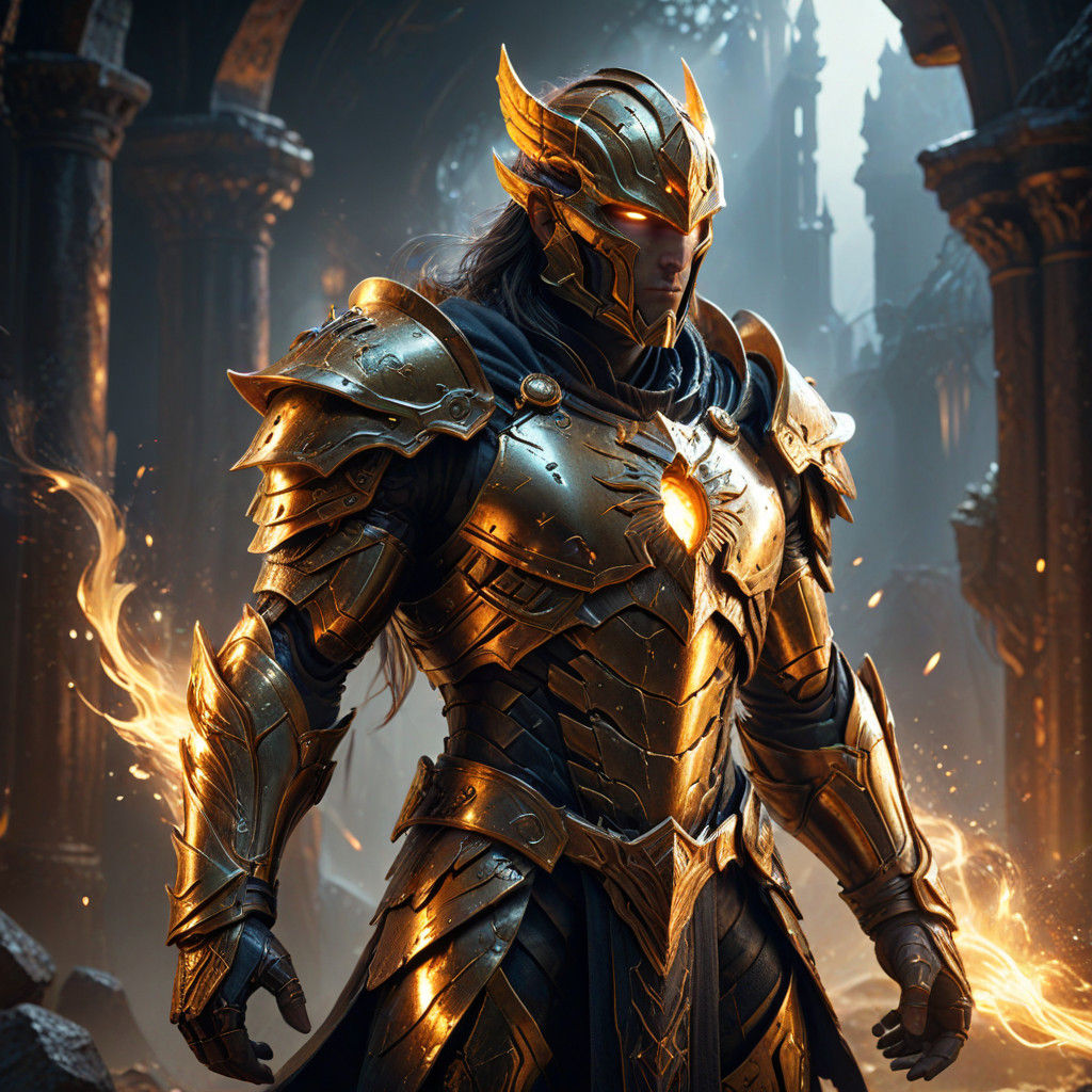 Heroic Fantasy Warrior in Epic Golden Lighting