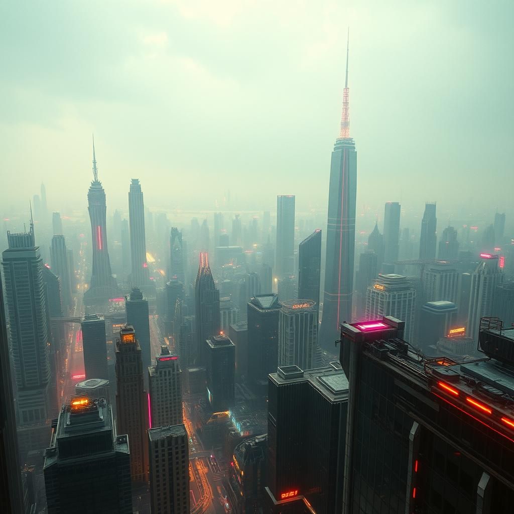 Cyberpunk Metropolis Panorama: A Gritty, High-Tech Utopia