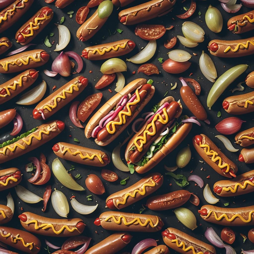 Epic 35mm Film Still of a Hyperrealistic Hotdog with Onions