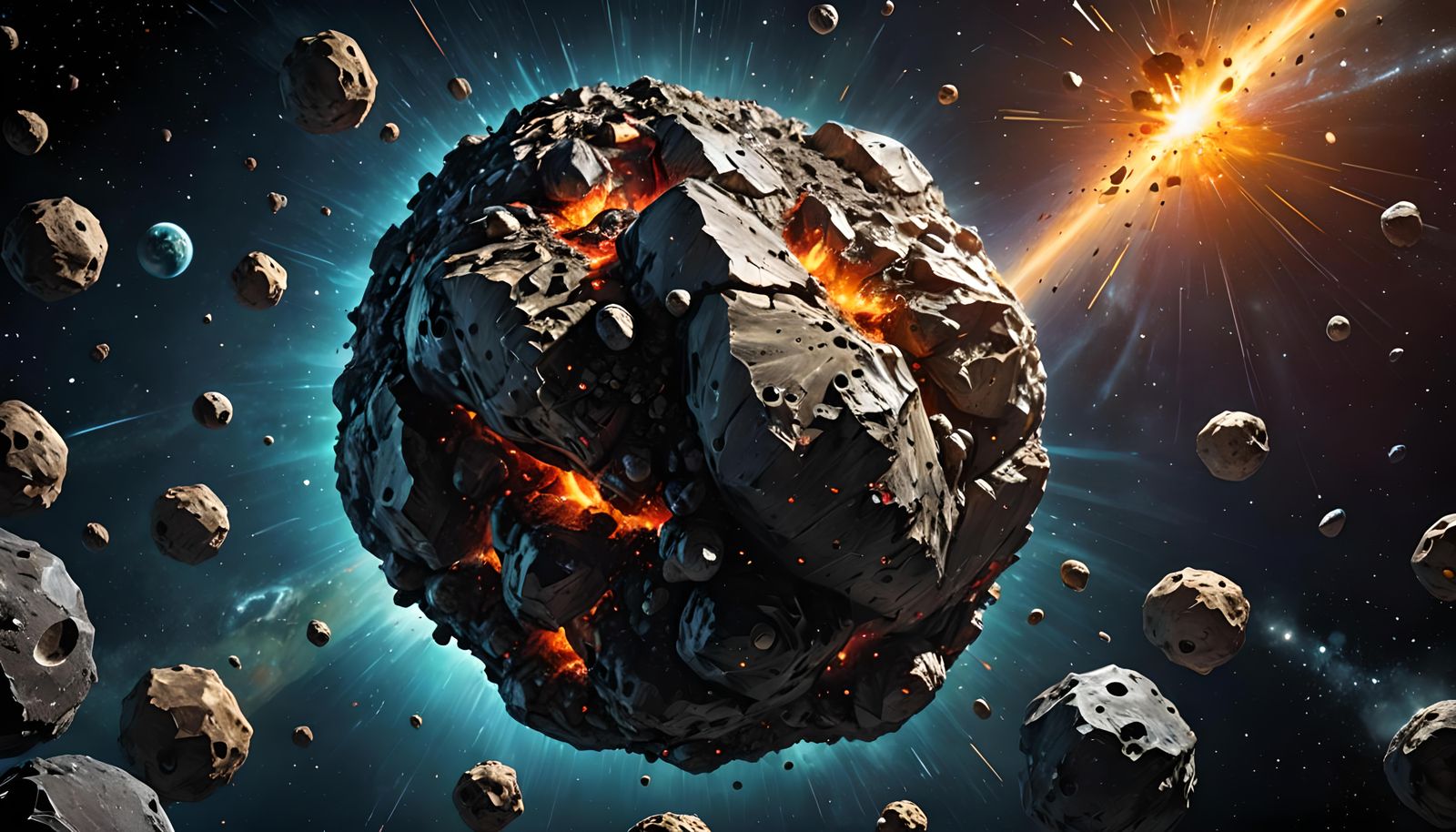 Asteroid Advertising in Hyperrealistic Digital Art