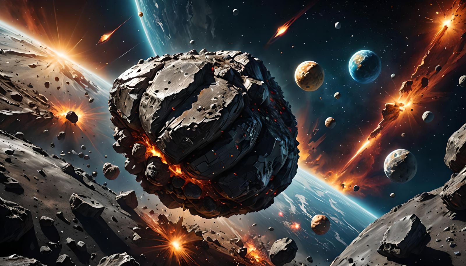 Asteroid Advertising in Hyperrealistic Space Art
