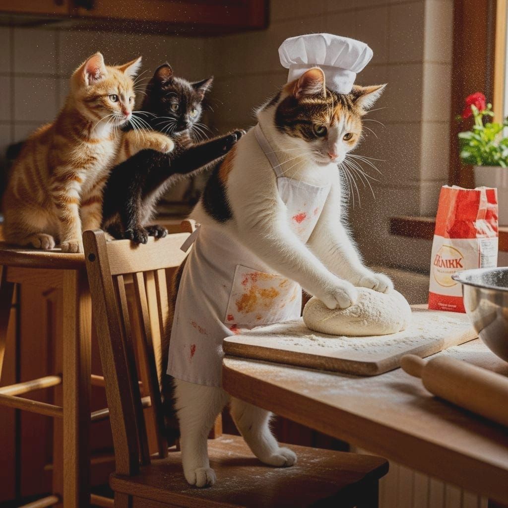 "Don't bother Mama when she's busy making bread"