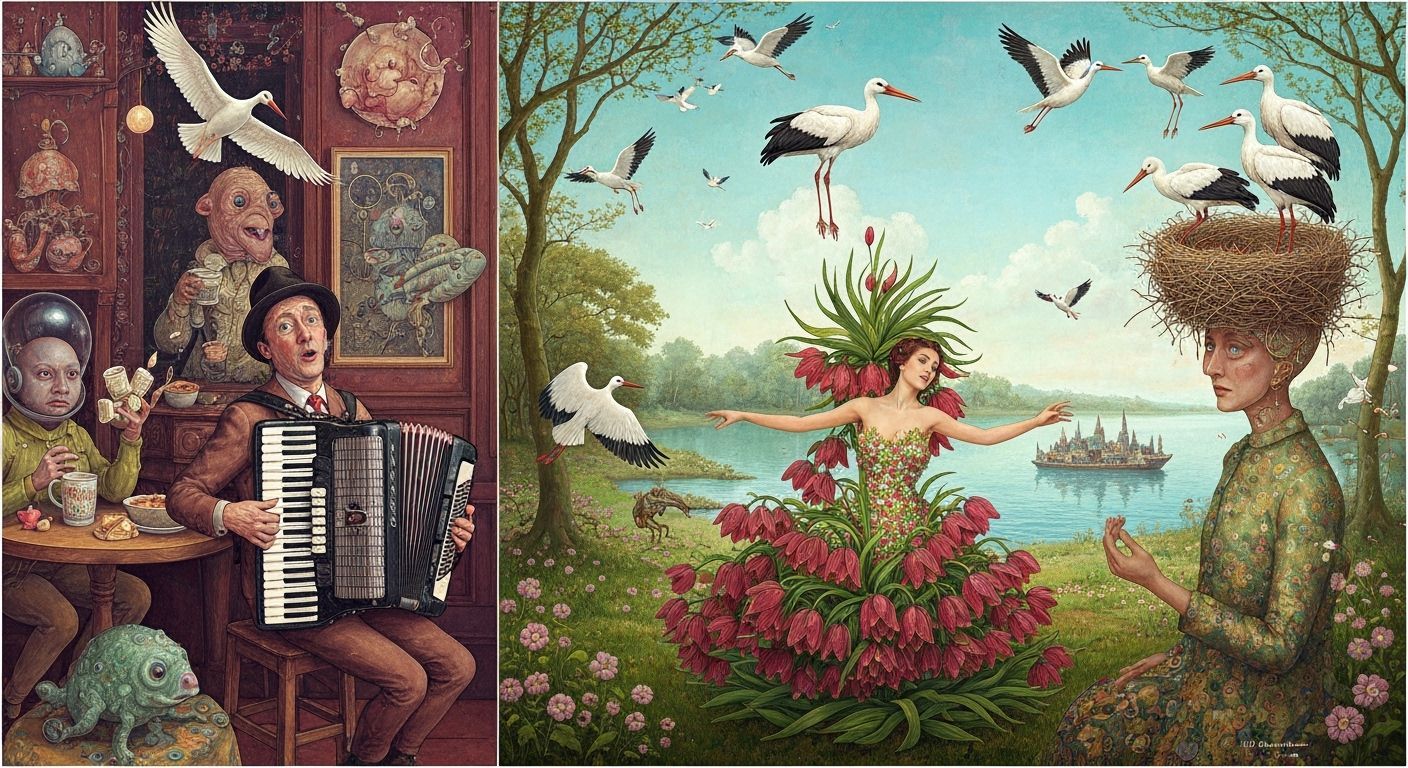 Surreal Galaxy Cafe Concert in Psychedelic Style