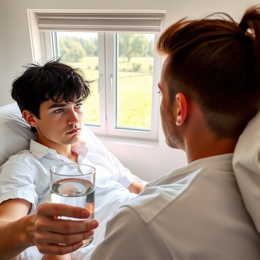 Young Man Seeks Respite from Exhaustion in Morning Light