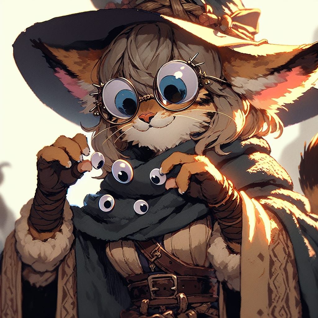 Whimsical Lynx Enchants with Googly Eyes