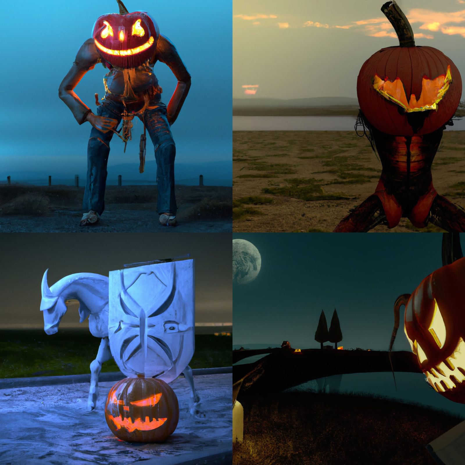 Cyberpunk Headless Horseman Haunts a Futuristic Halloween Ni...