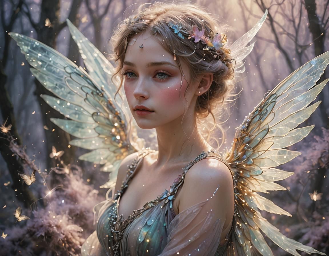 Whimsical Fantasy Scene in Pastel Colors