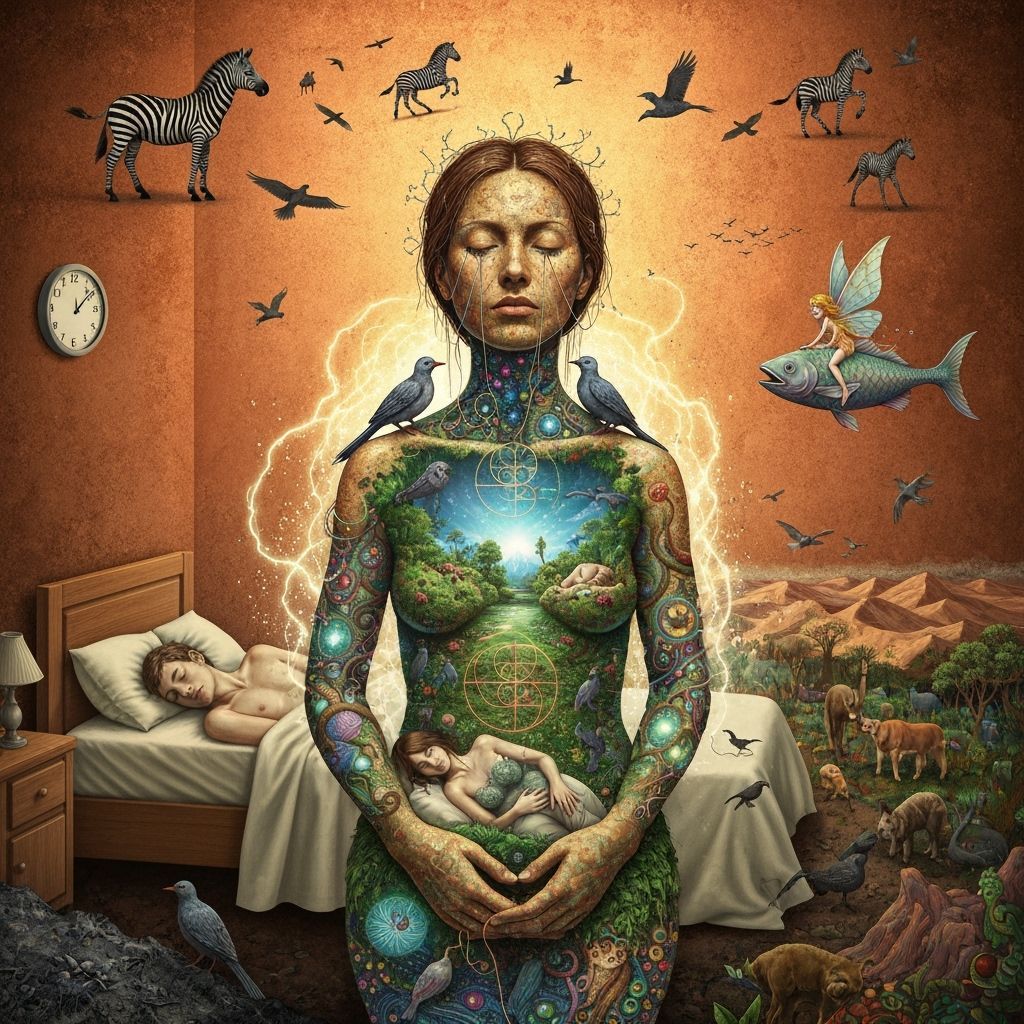 Mystical Shaman's Inner Oasis with Bioluminescent Skin