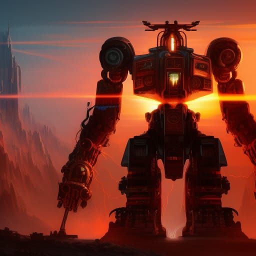 Epic Fantasy Mech in 8K Resolution