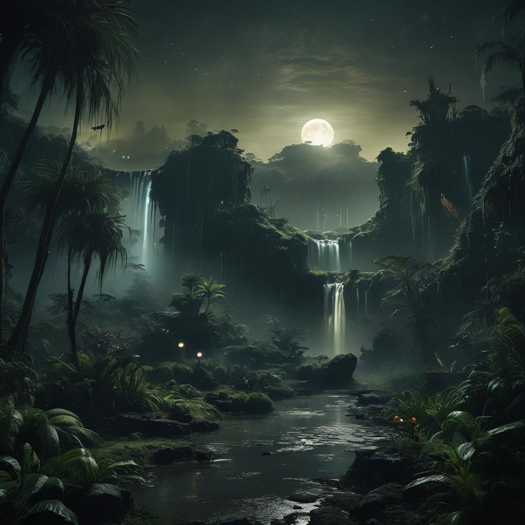 Ethereal Alien World at Dusk, Inspired by Cinematic Film