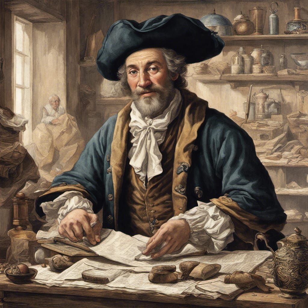 Colonial Era American Gentleman in Elegant 18th Century Atti...