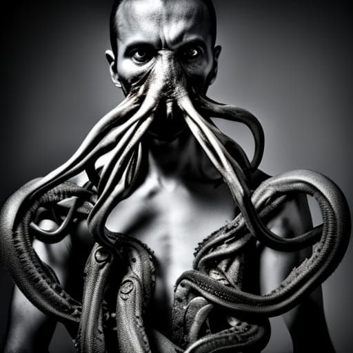 Mythical Cthulhu Figure in Dazzling Studio Lighting