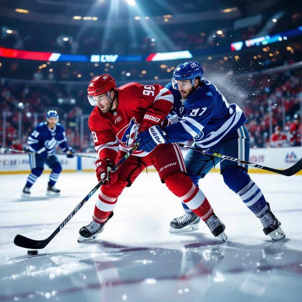 Intense Hockey Collision Captured in Hyperrealistic Digital ...