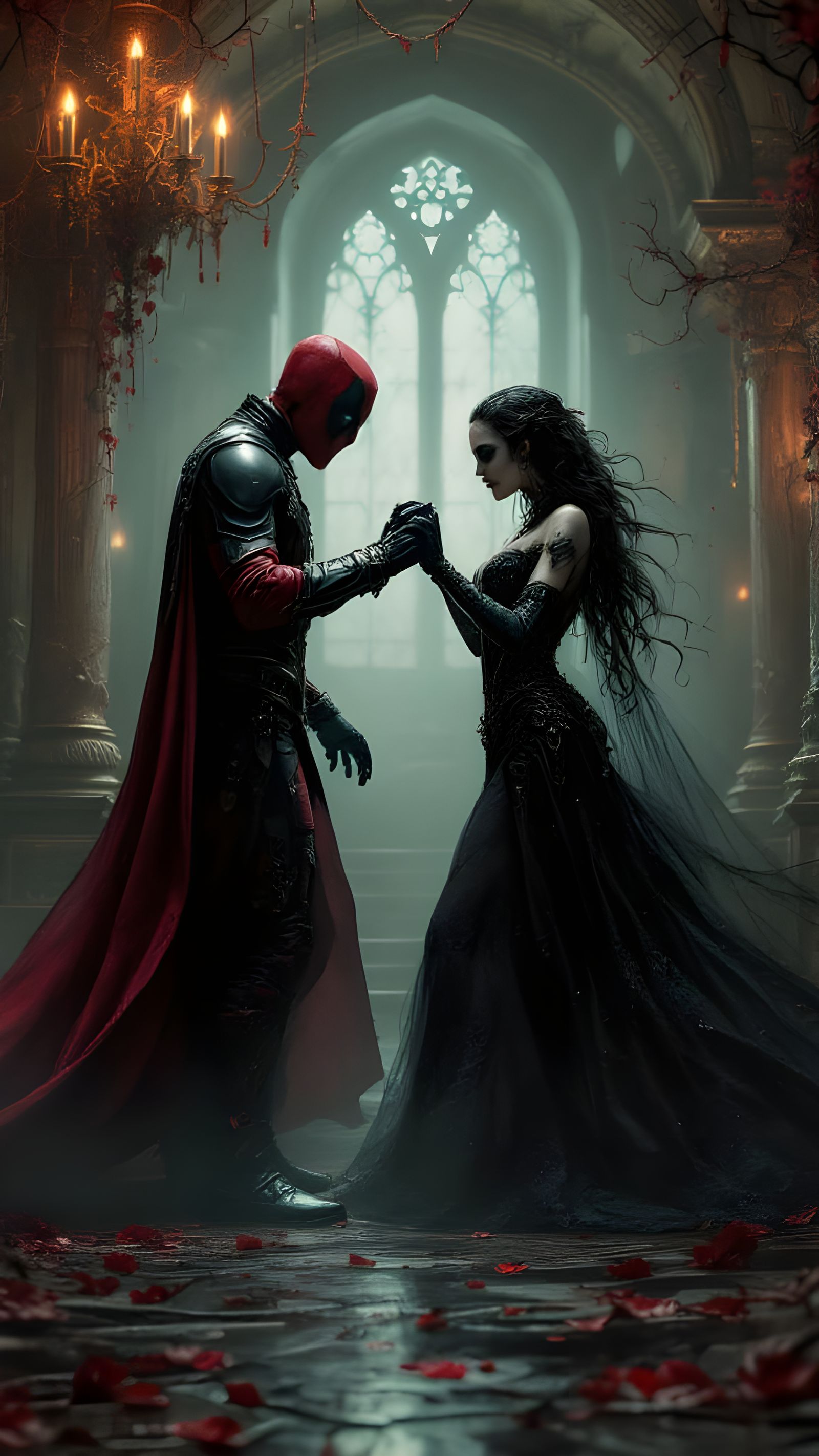Deadpool and Lady Death Dance in Haunted Ballroom Epic Digit...