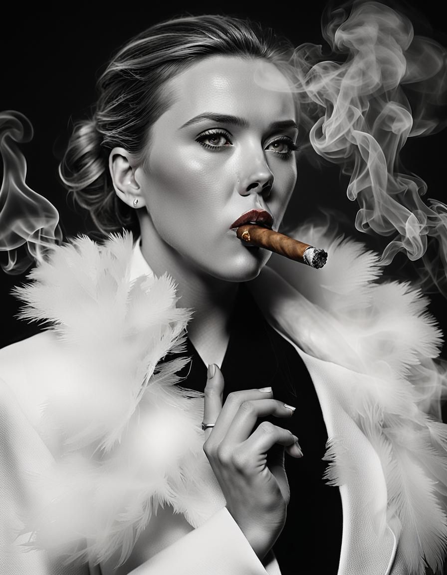 Scarlett Johansson's Elegant Cigar Moment