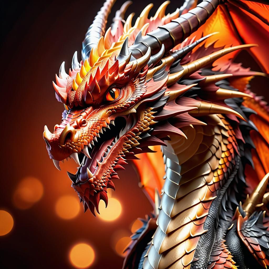 Surreal Dragon Portrait in Hyper-Realistic Digital Style