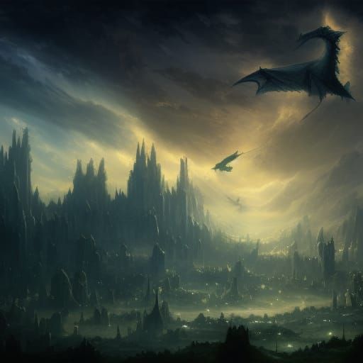 Epic Fantasy Metropolis in a Post Apocalyptic Kingdom