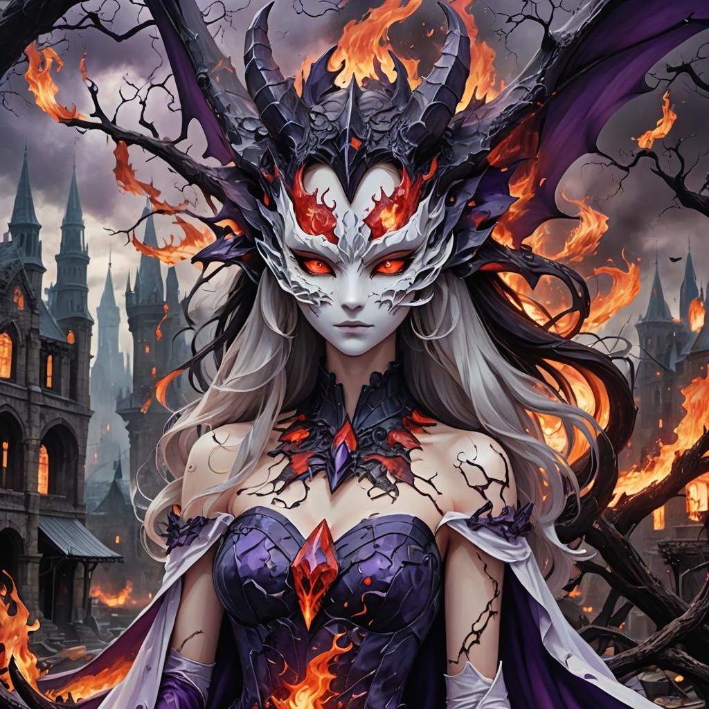 Eldritch Princess Charizard in Shattered Porcelain Gothic Ho...