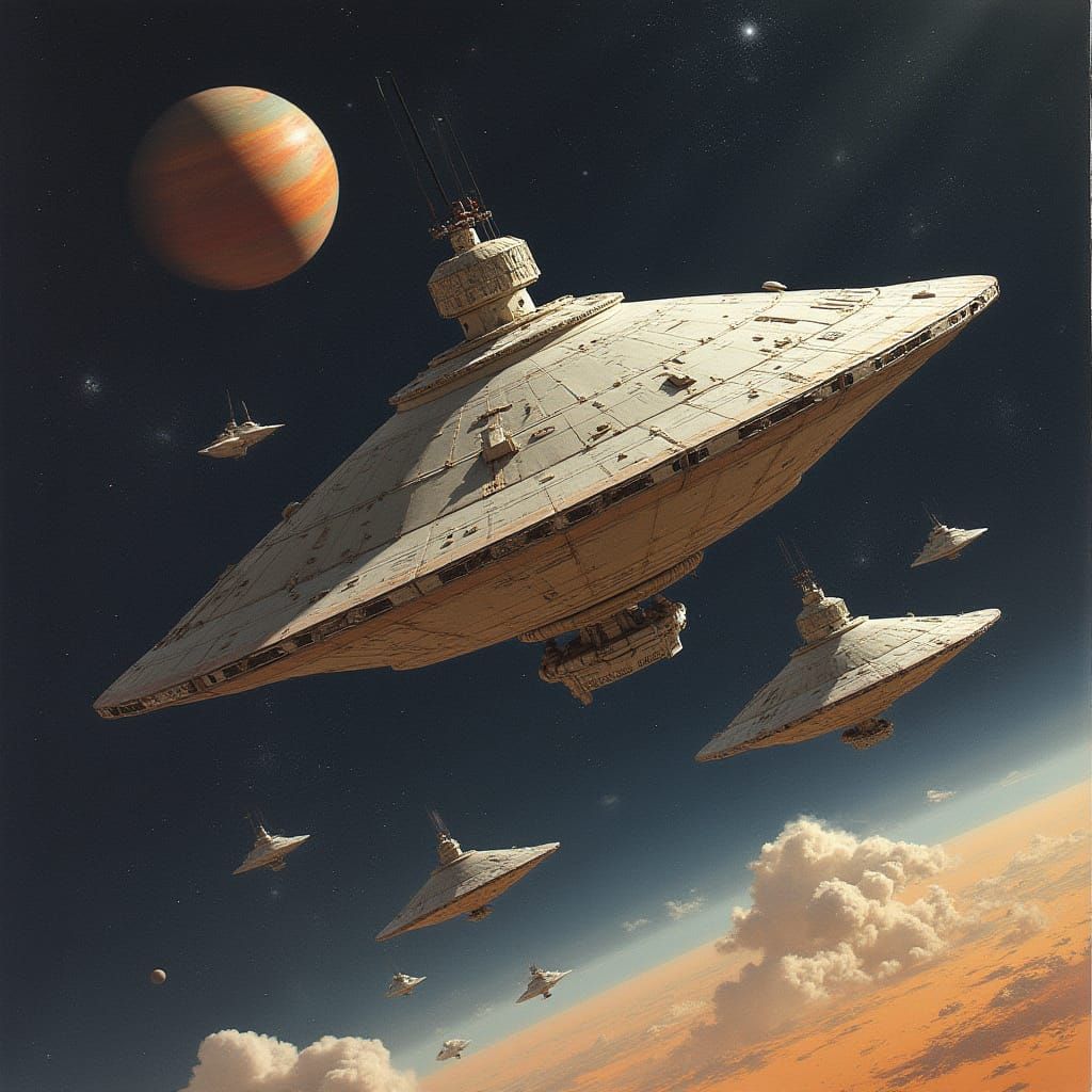 Futuristic Spacestation in Detailed Sci-Fi Art Style