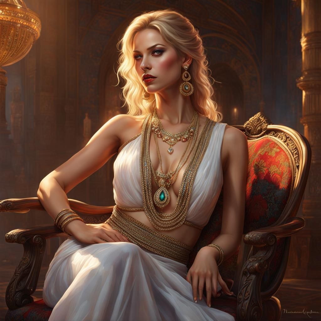 Exquisite Bohemian Beauty in a Vibrant Saree, Cyberpunk Styl...