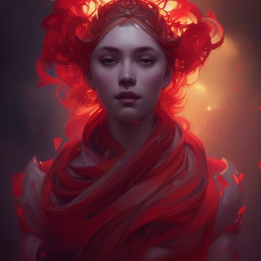 Majestic Scarlet King in Vibrant, Hyperdetailed Portrait