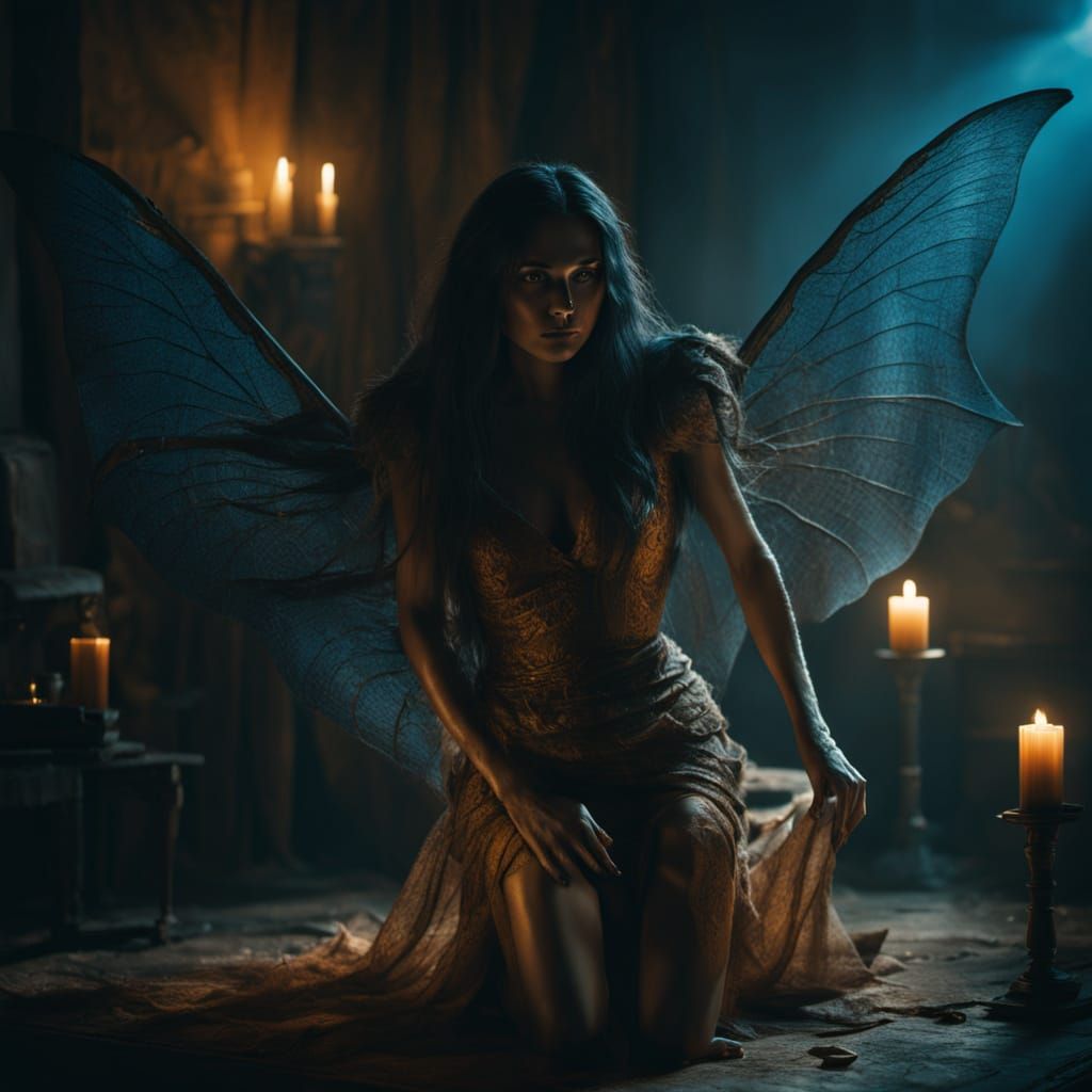 Ethereal Centipede Woman Emerges in Cinematic Dark Fantasy