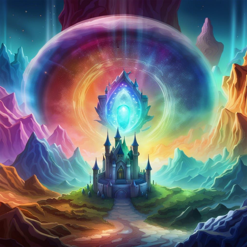 Ethereal Gemstone Floating Castle