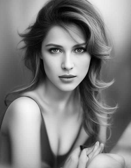 A Timeless Black and White Portrait in Studio Lighting