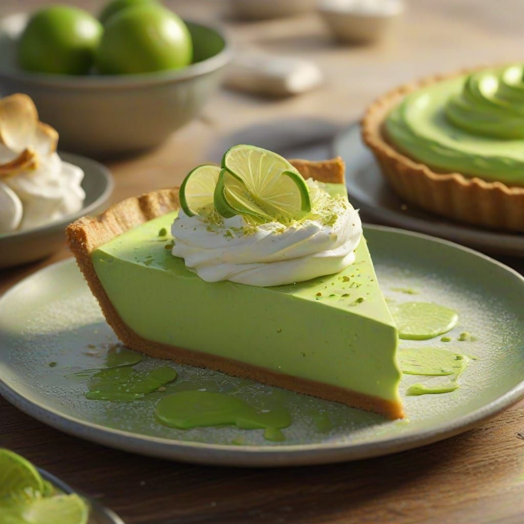 Key Lime Pie Slice Matte Painting