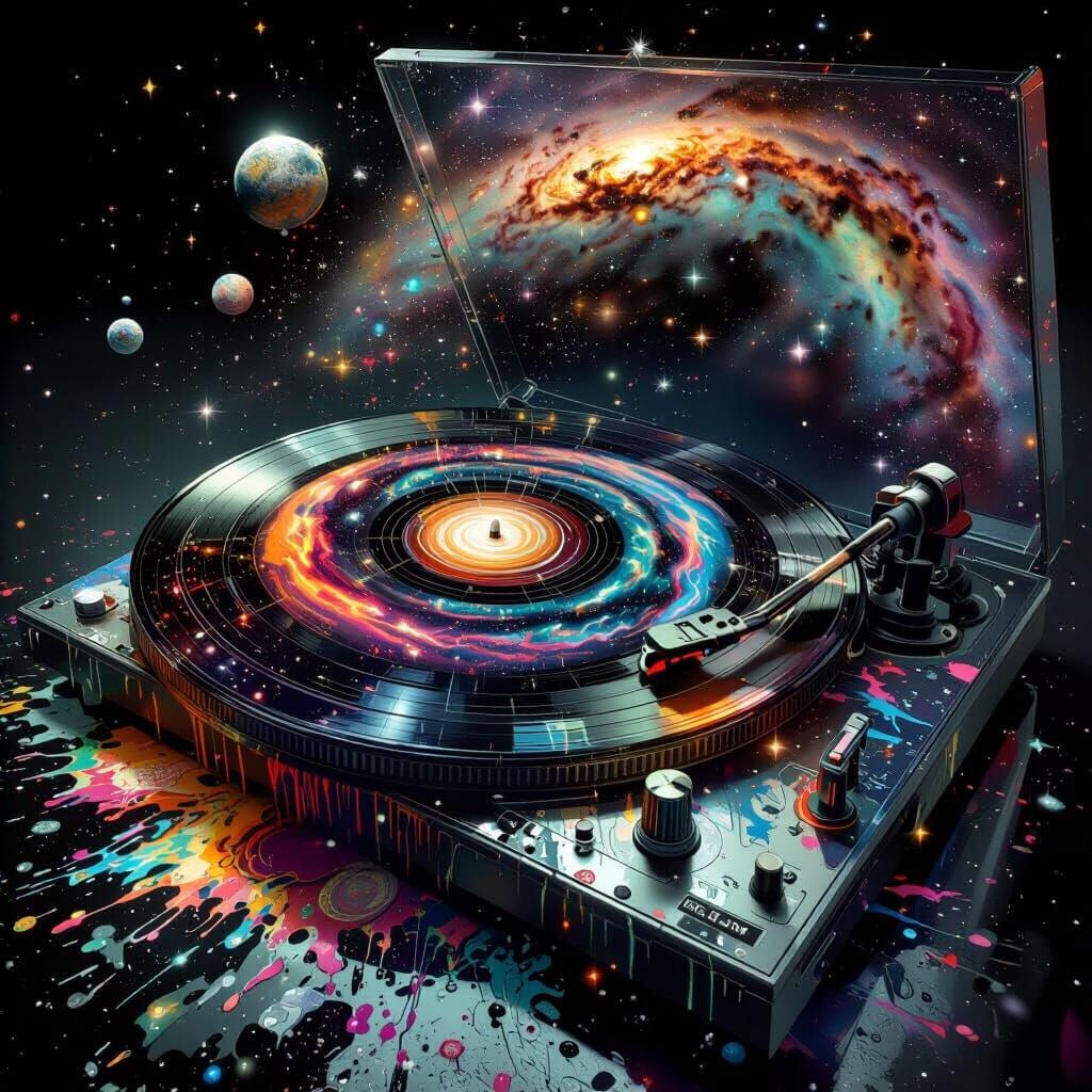 Galaxy Vinyl Record in Hubble Style
