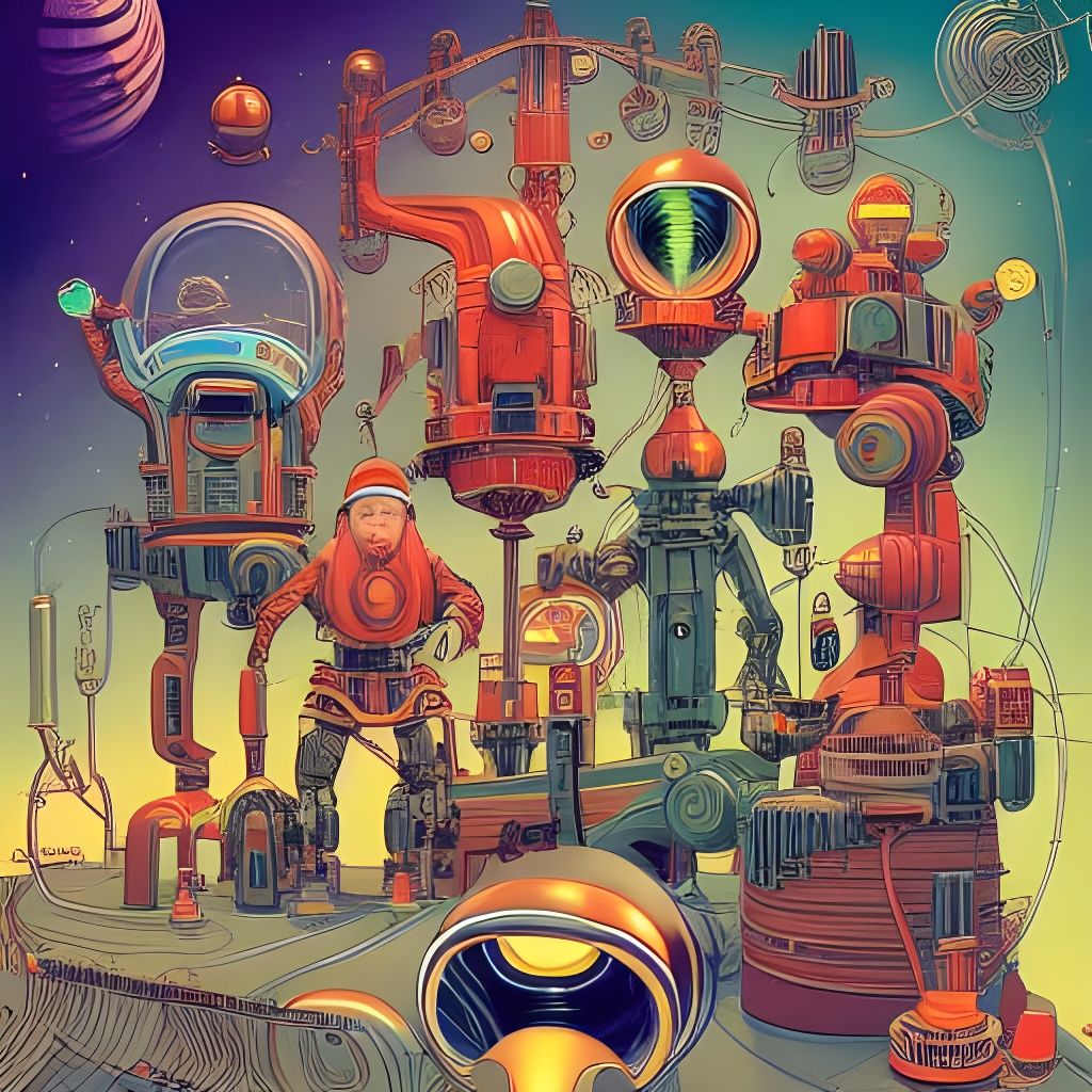 Futuristic Holiday Scene on a New Earth, 2050