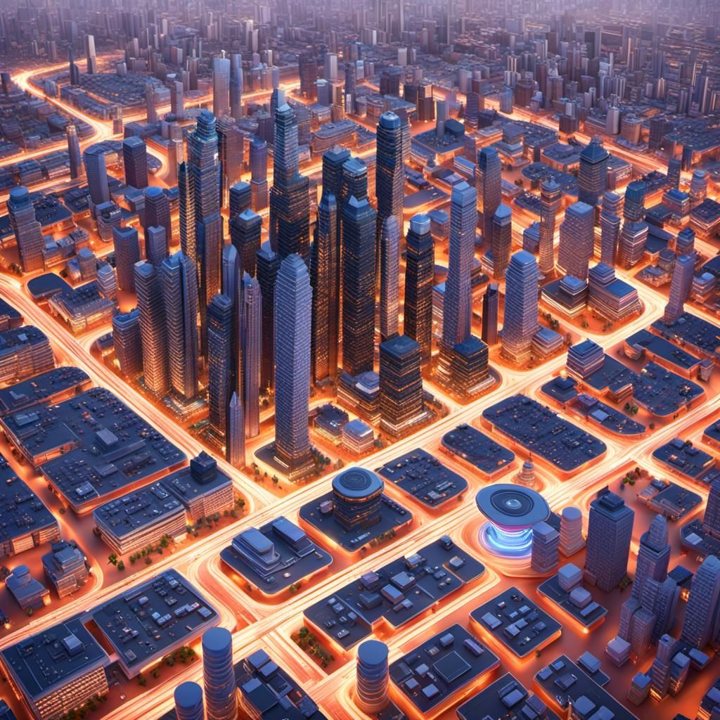 Futuristic Silicon Valley Cityscape in High-Tech Rendering