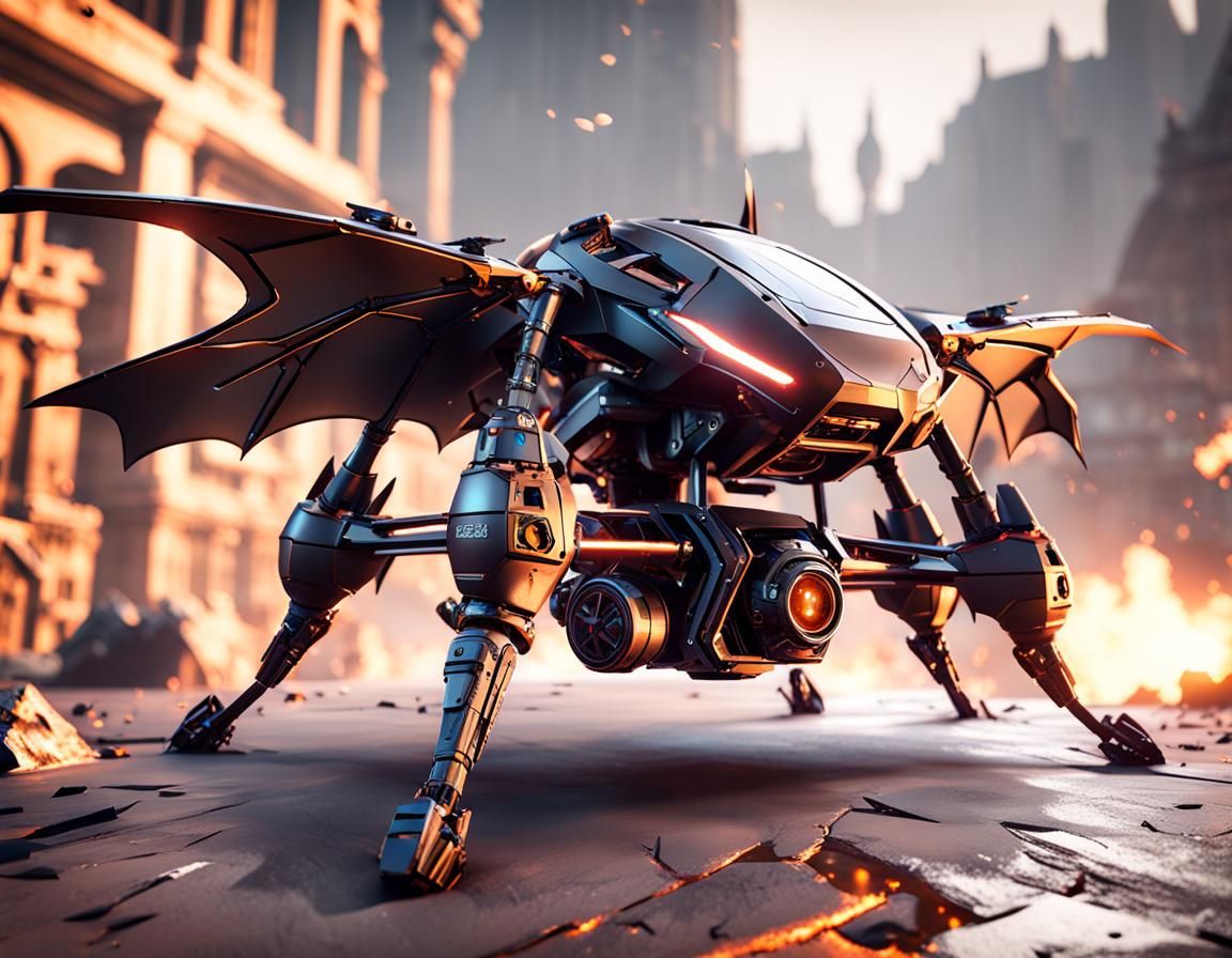 Bat Drone Epic Cyberpunk Masterpiece in 8K Resolution