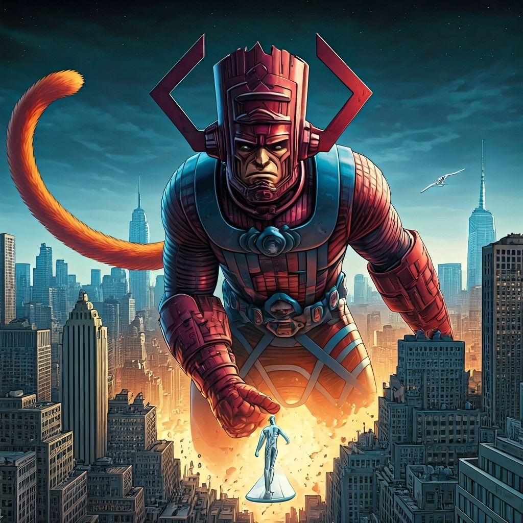 Galactus as Giant Cat Destroys New York
