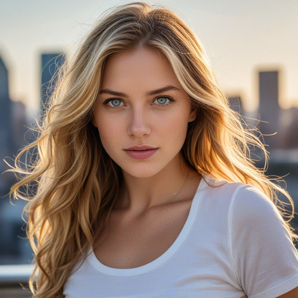 Elegant City Girl in Close-Up Portrait