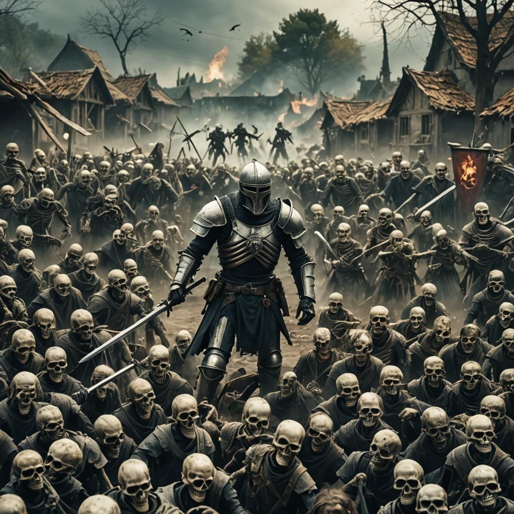 Undead Horde Destroys Village in Cinematic Darkness