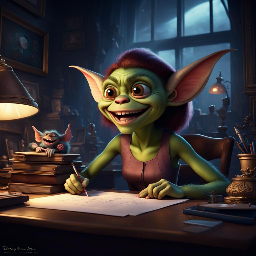Stunning Disney-Pixar Inspired Girl and Gremlin Scene in Max...