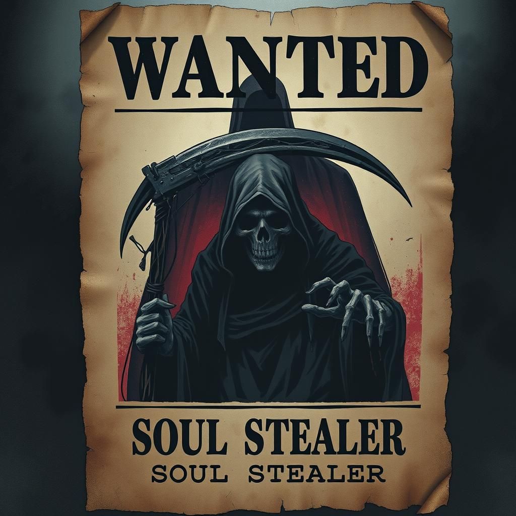 Gritty Noir Reaper Wanted Poster