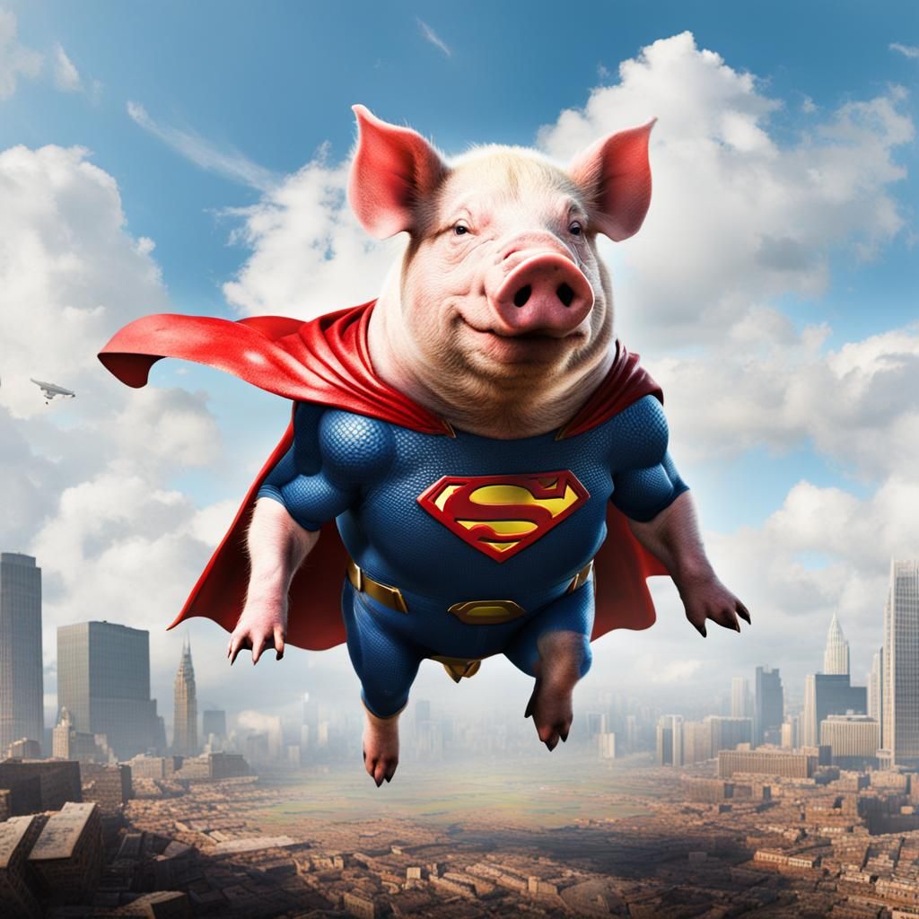 Magical Super Pig in Vibrant Colors