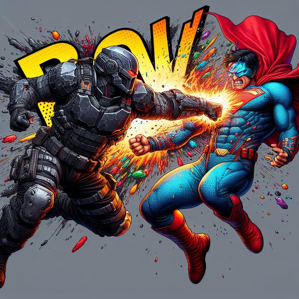Batman and Superman Engage in an Epic Fistfight in a Detaile...