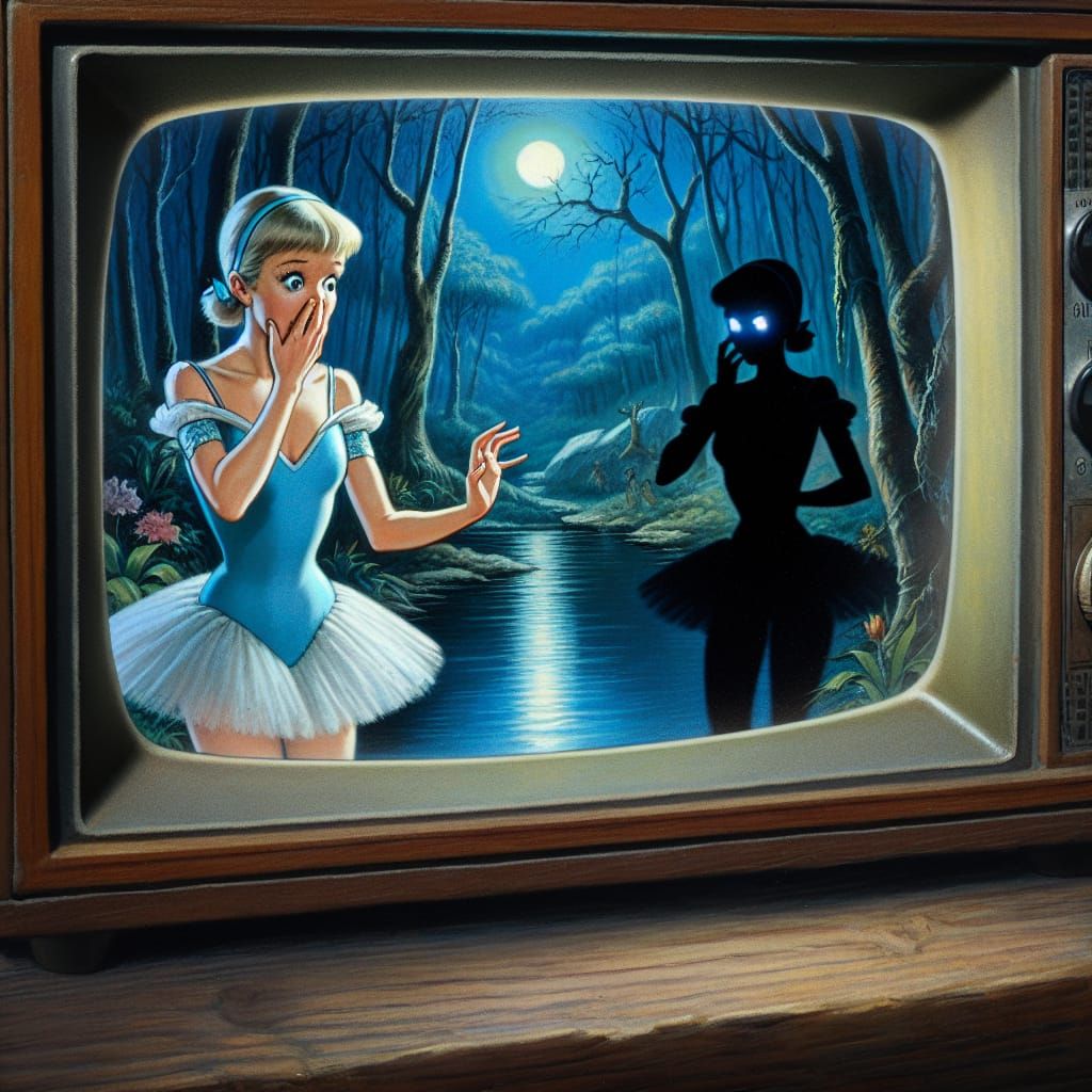 Midnight Confrontation on an Old CRT TV