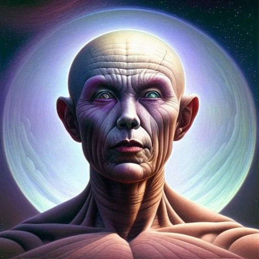 A Hyperrealistic Portrait of Clint Howard in a Celestial Lan...