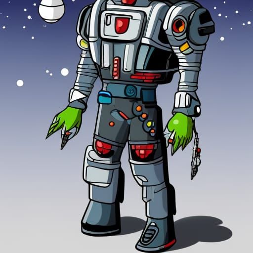 Glamorous Space Pirate Wields Plasma Gun Beside Glamorous Sp...