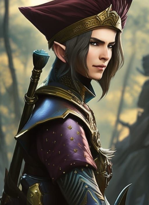 Majestic Elf Nobleman in Triadic Hues